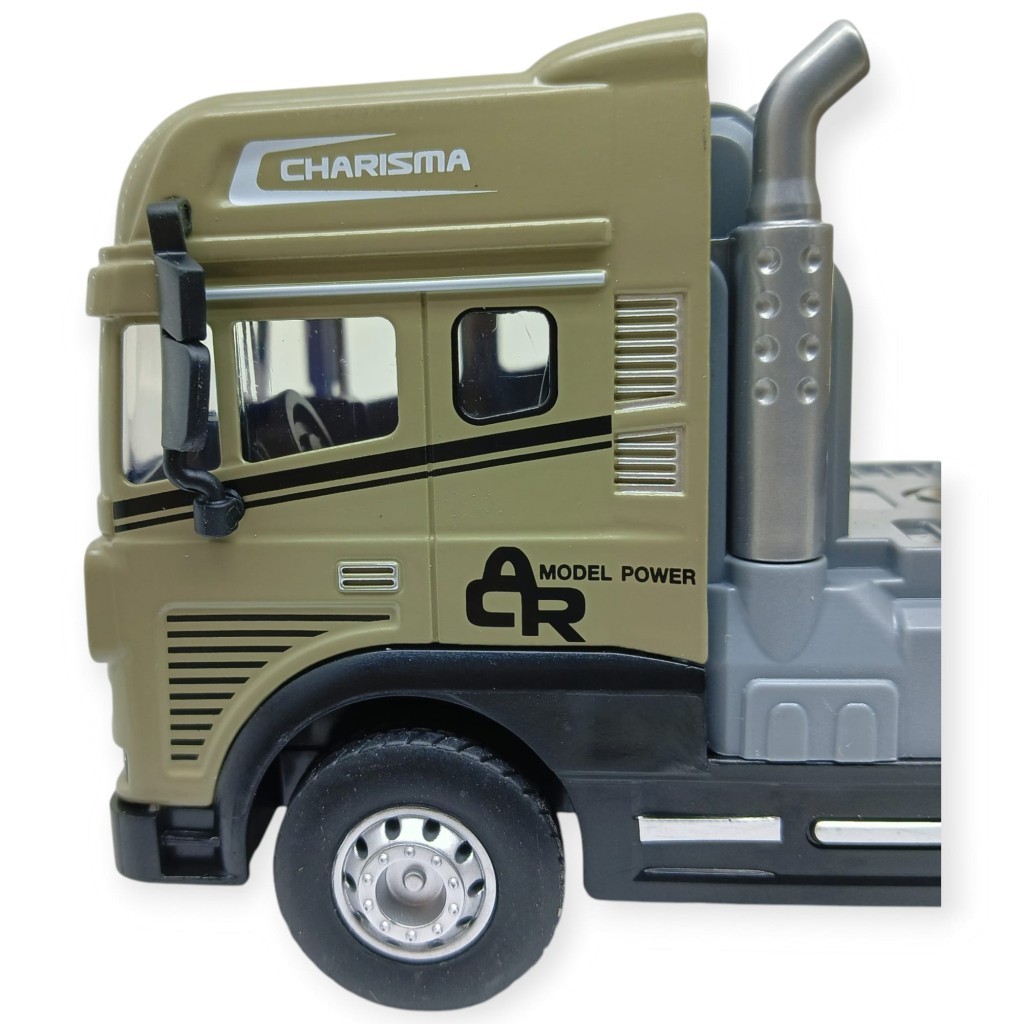 Metal Tır 1:24 - Sesli Işıklı Kum Taşıyıcı Tır 39 cm - Haki - 1 ADET