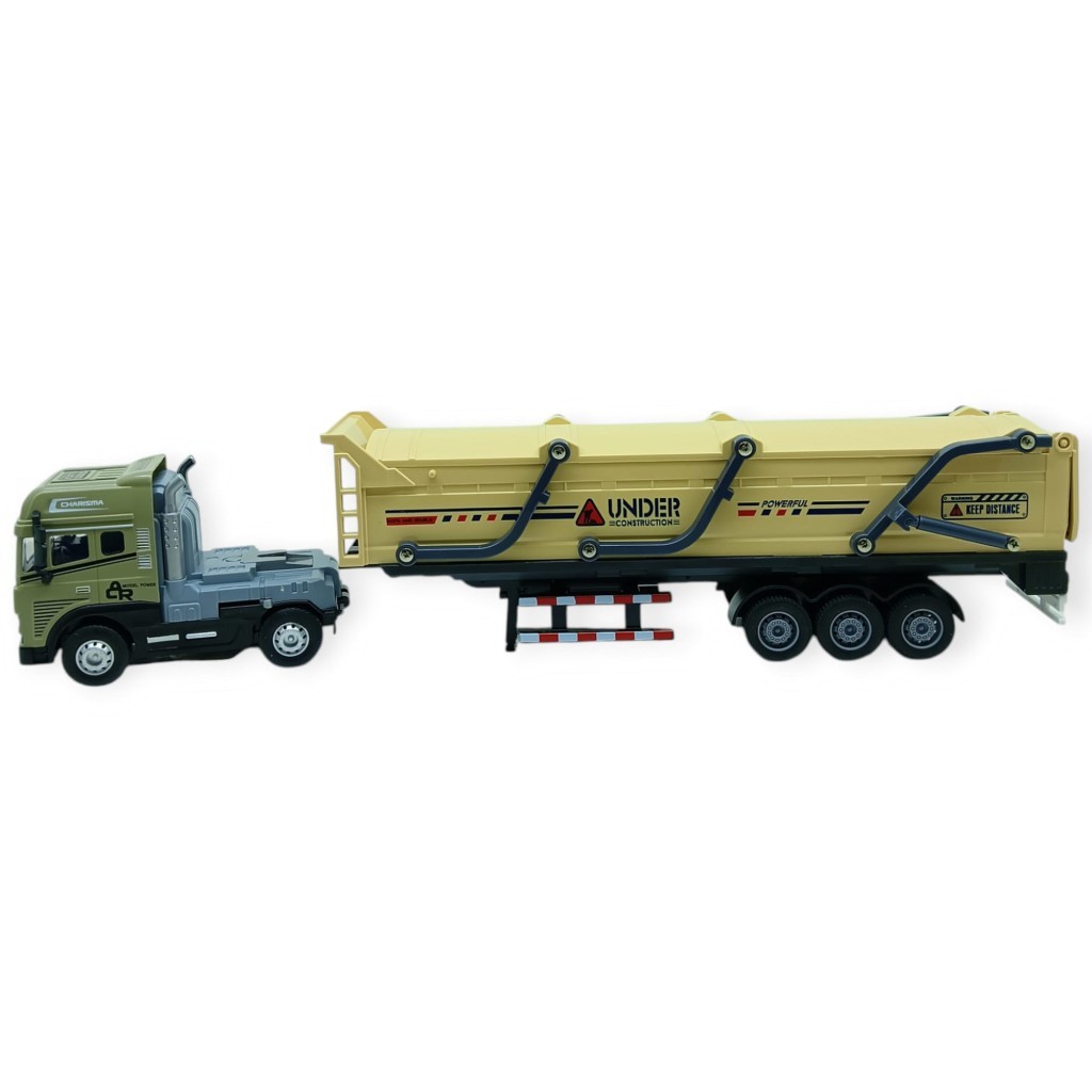 Metal Tır 1:24 - Sesli Işıklı Kum Taşıyıcı Tır 39 cm - Haki - 1 ADET