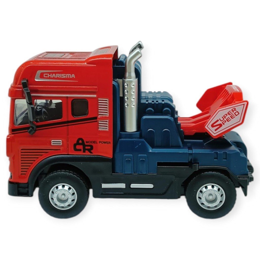 Metal Tır 1:24 - Sesli Işıklı Tır 13 cm - Kırmızı - 1 ADET