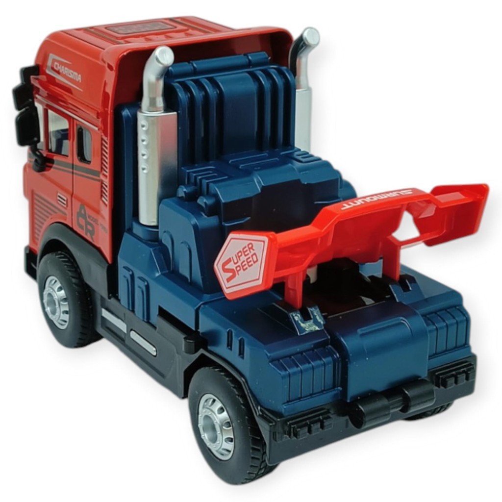 Metal Tır 1:24 - Sesli Işıklı Tır 13 cm - Kırmızı - 1 ADET
