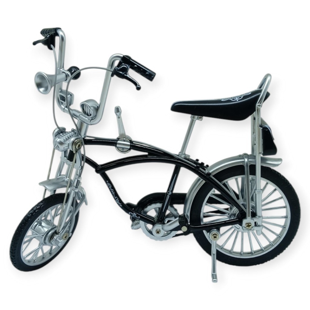 Model Araçlar -1:8 Metal Retro Pinokyo Bisiklet - Die -Cast 17 cm - Siyah - 1 ADET
