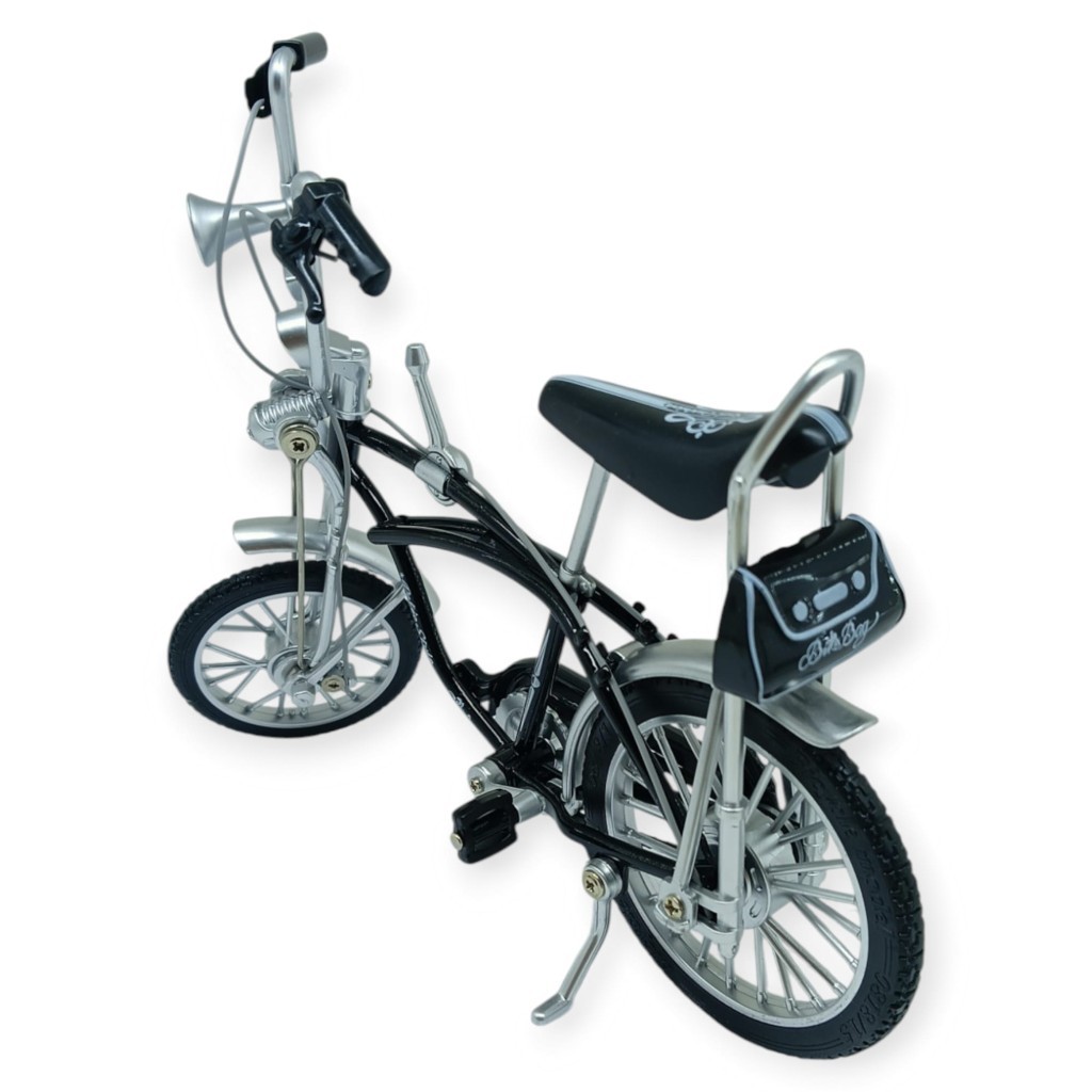 Model Araçlar -1:8 Metal Retro Pinokyo Bisiklet - Die -Cast 17 cm - Siyah - 1 ADET