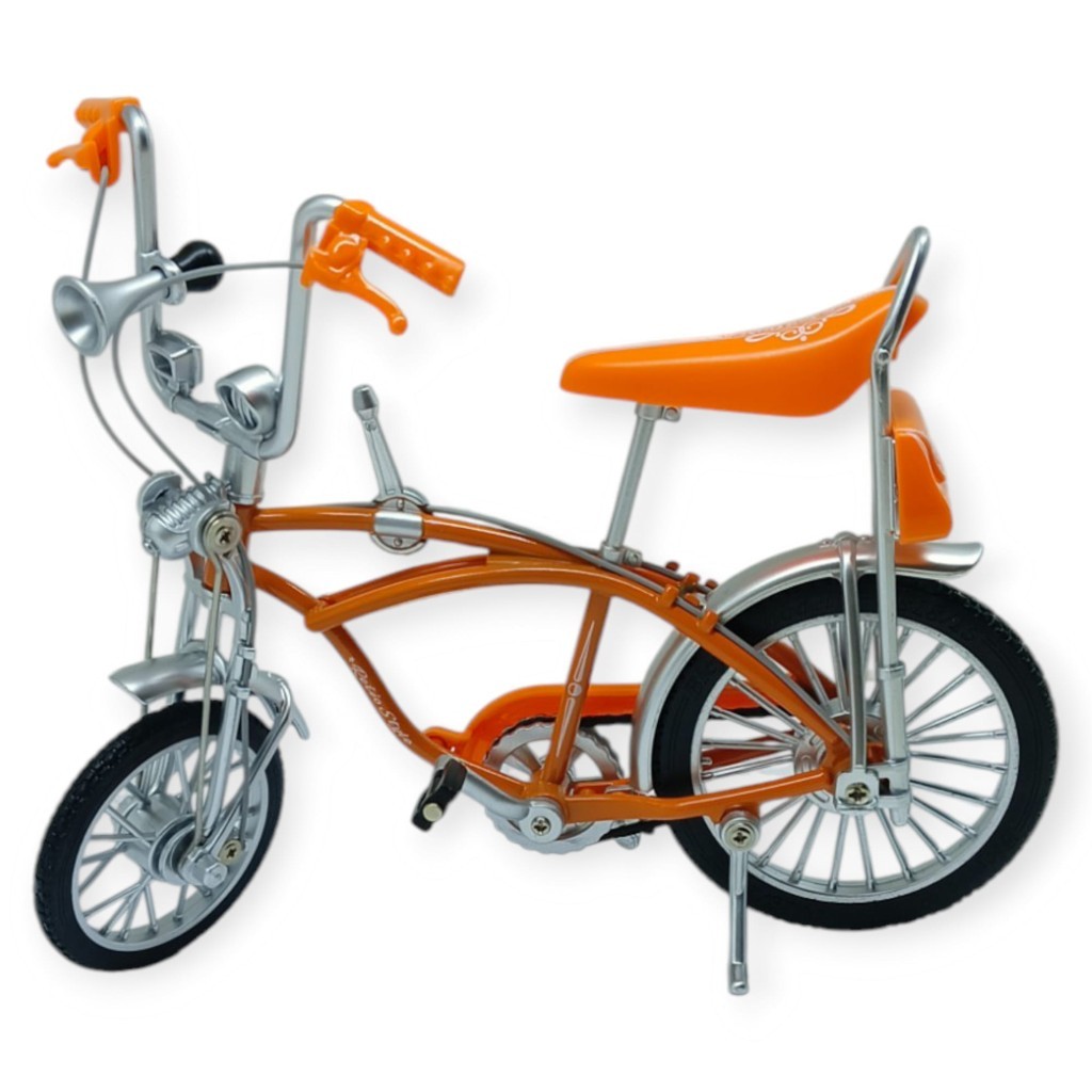 Model Araçlar - 1:8 Metal Retro Pinokyo Bisiklet - Die -Cast 17 cm - Turuncu - 1 ADET