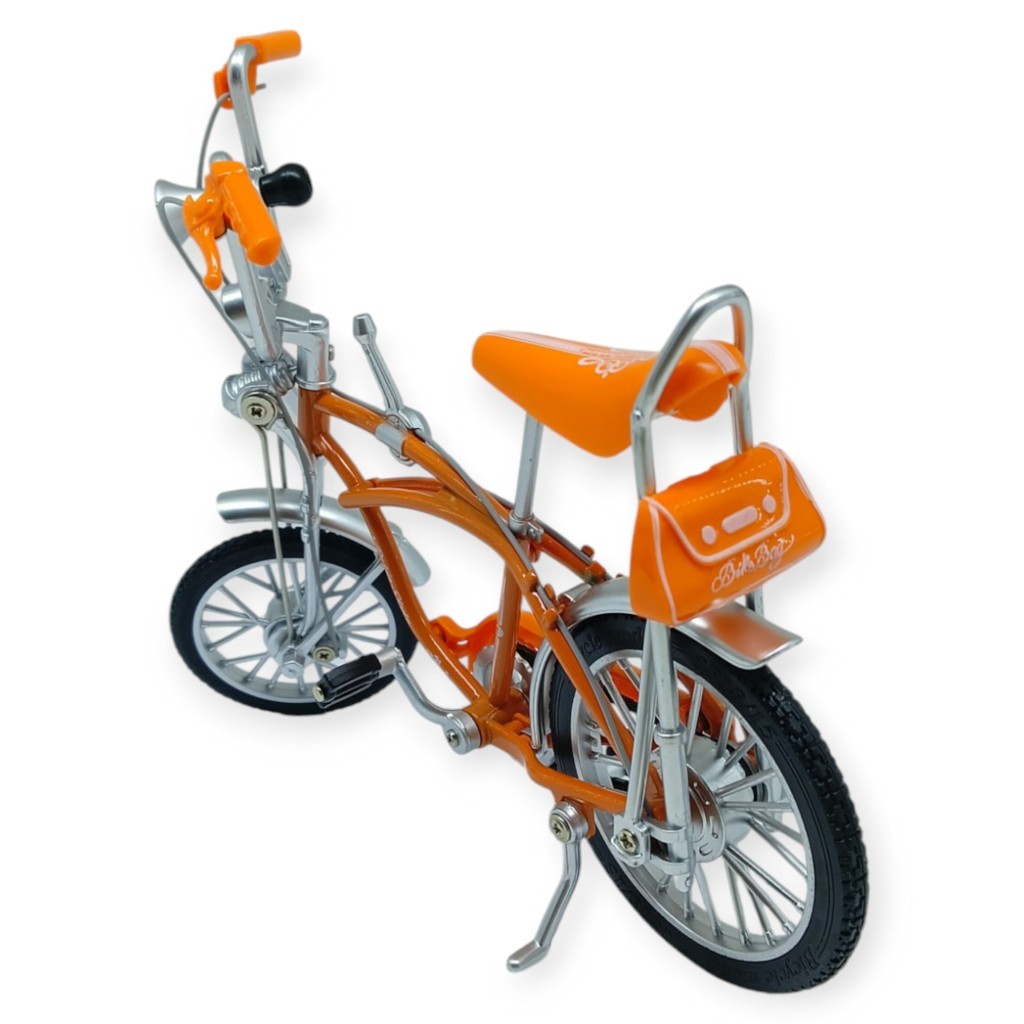 Model Araçlar - 1:8 Metal Retro Pinokyo Bisiklet - Die -Cast 17 cm - Turuncu - 1 ADET