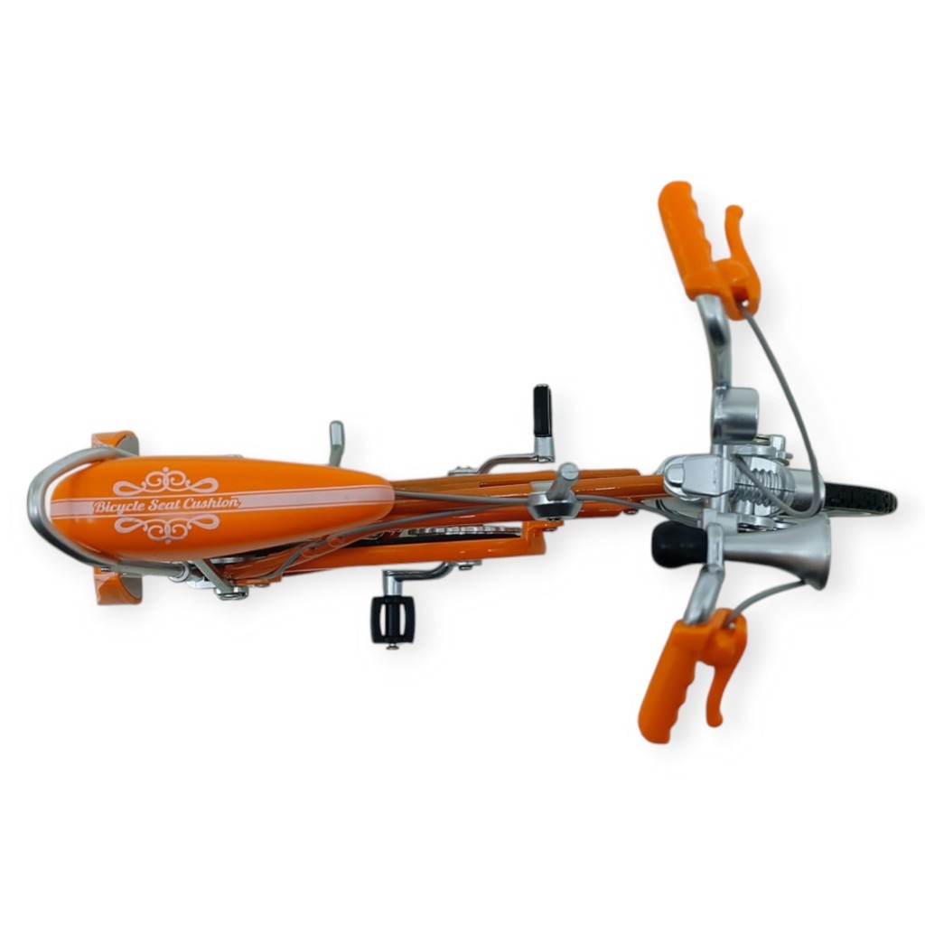 Model Araçlar - 1:8 Metal Retro Pinokyo Bisiklet - Die -Cast 17 cm - Turuncu - 1 ADET