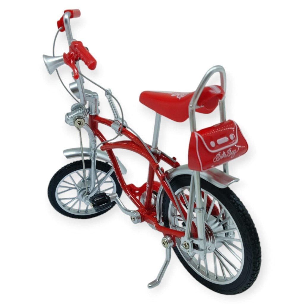 Model Araçlar -1:8 Metal Retro Pinokyo Bisiklet - Die -Cast 17 cm - Kırmızı - 1 ADET