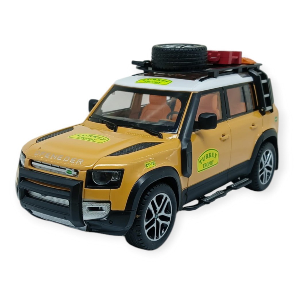Model Araçlar - Metal Sesli Off-Road Araba 22 cm - Sarı - 1 ADET