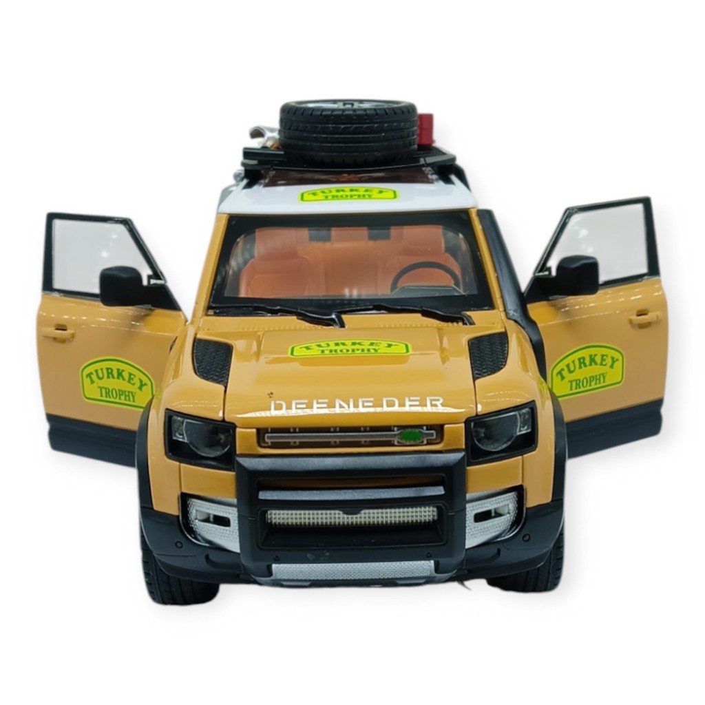 Model Araçlar - Metal Sesli Off-Road Araba 22 cm - Sarı - 1 ADET