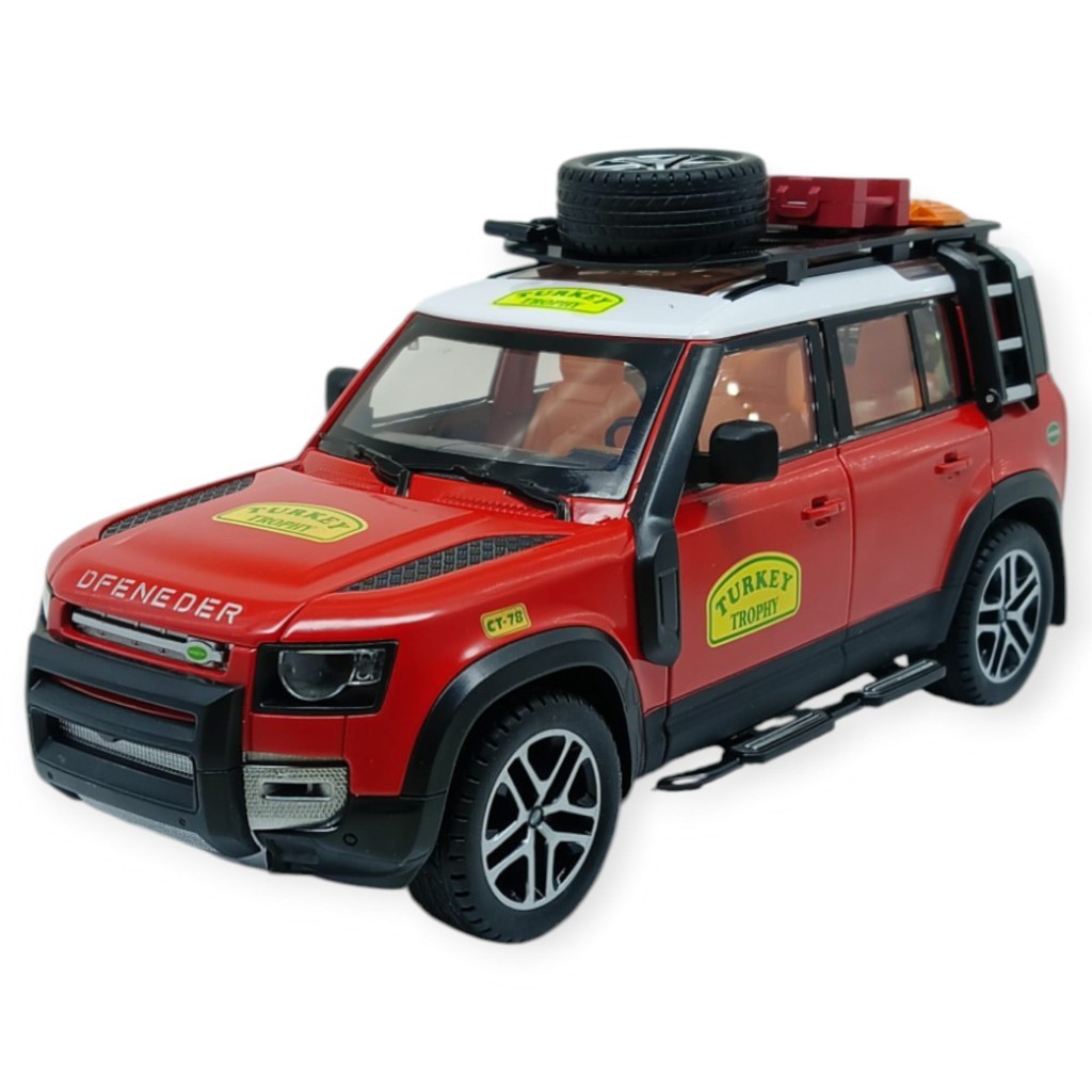 Model Araçlar - Metal Sesli Off-Road Araba 22 cm - Kırmızı - 1 ADET