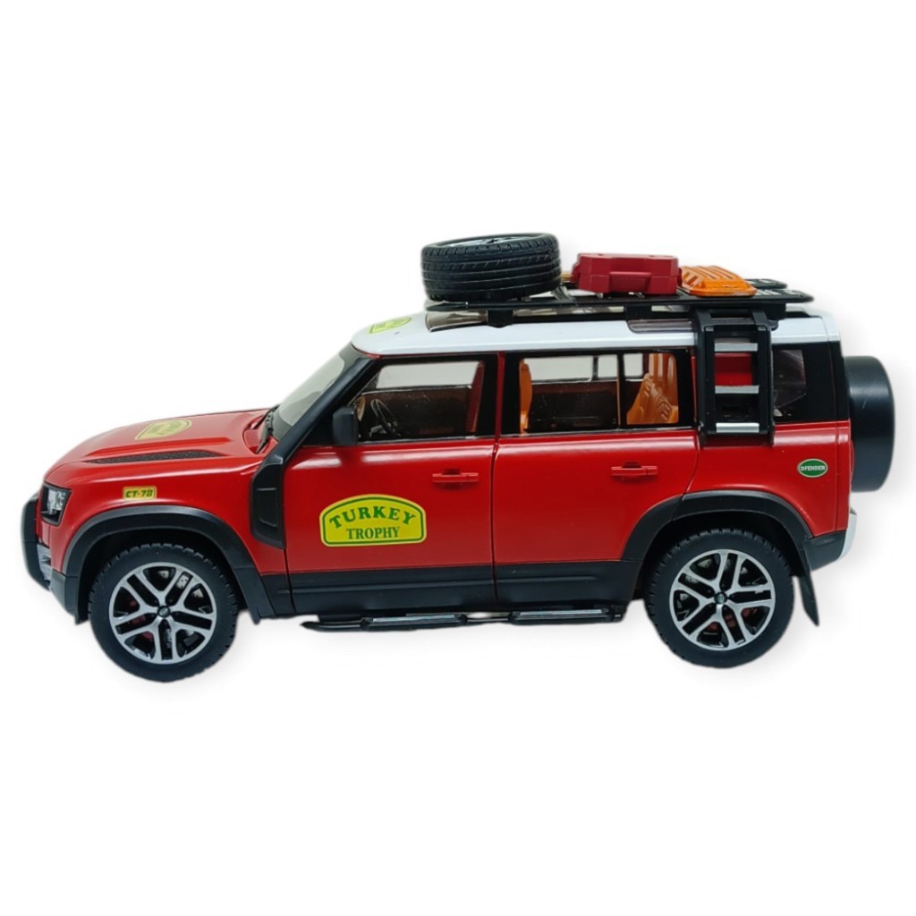 Model Araçlar - Metal Sesli Off-Road Araba 22 cm - Kırmızı - 1 ADET
