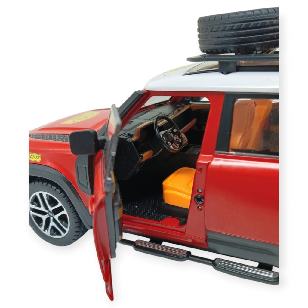 Model Araçlar - Metal Sesli Off-Road Araba 22 cm - Kırmızı - 1 ADET
