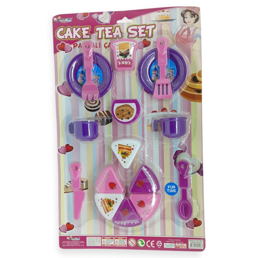 Evcilik Seti - 16 Parça Fincan ve Pasta Seti   - 1 ADET