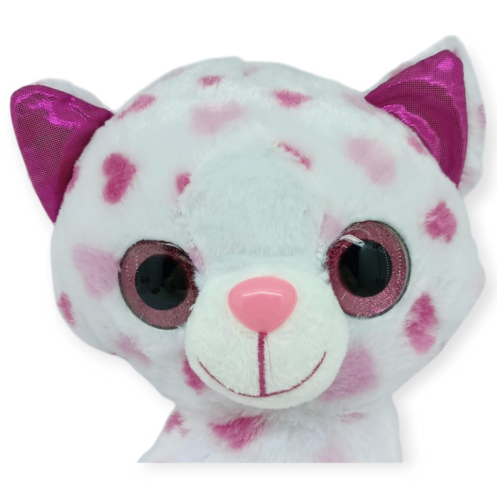 Peluş Cam Gözlü Hayvanlar 25 cm - Kedi - 1 ADET