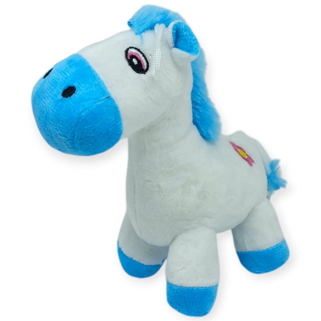 Peluş Sevimli Hayvanlar 25 cm - Mavi At - 1 ADET