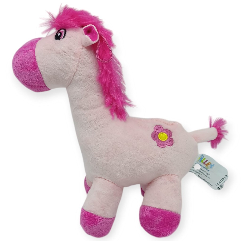 Peluş Sevimli Hayvanlar 25 cm - Pembe At - 1 ADET