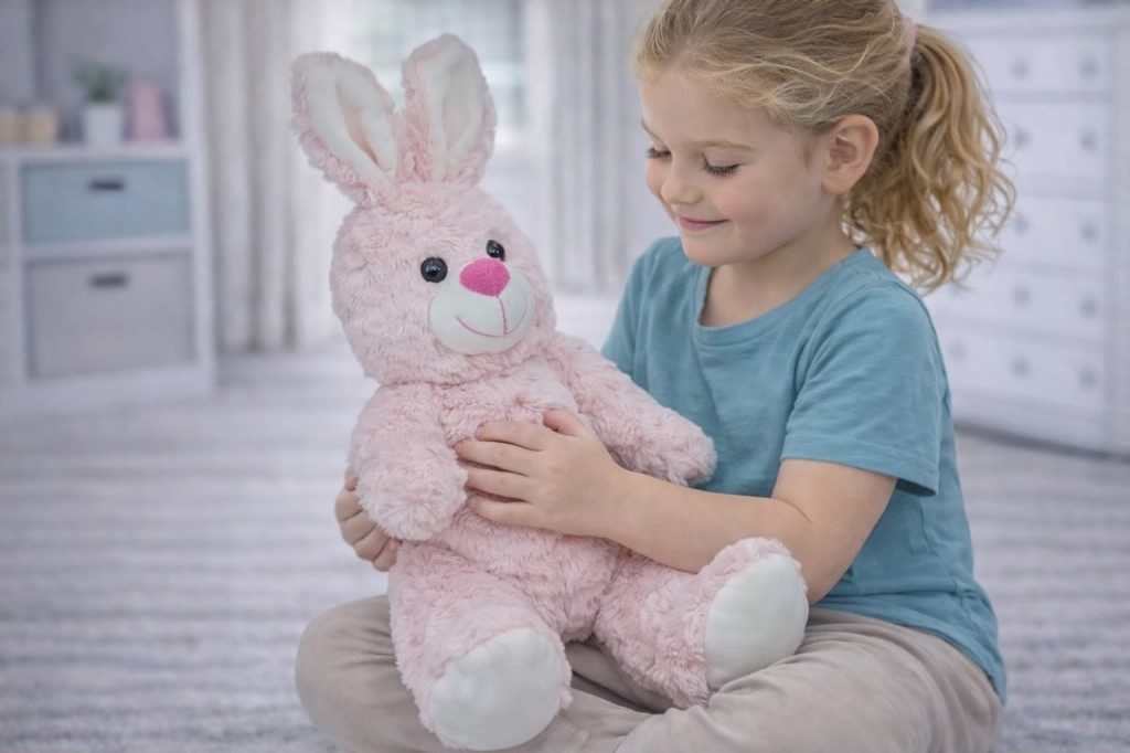 Peluş Sevimli Hayvanlar 40 cm - Pembe Tavşan - 1 ADET