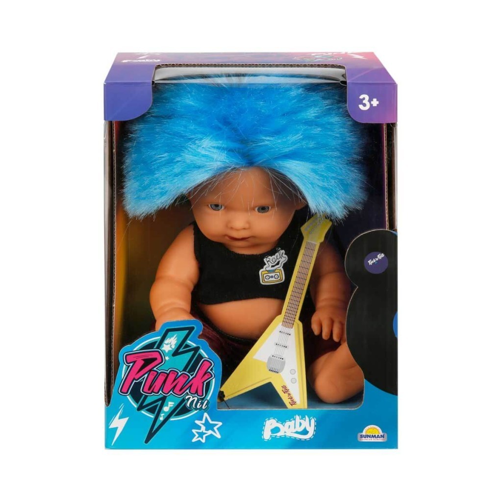 Punkçı Bebek Figürü 25 cm - Mavi Saçlı - 1 ADET Punkçı Bebek Figürü 25 cm - Mavi Saçlı - 1 ADET