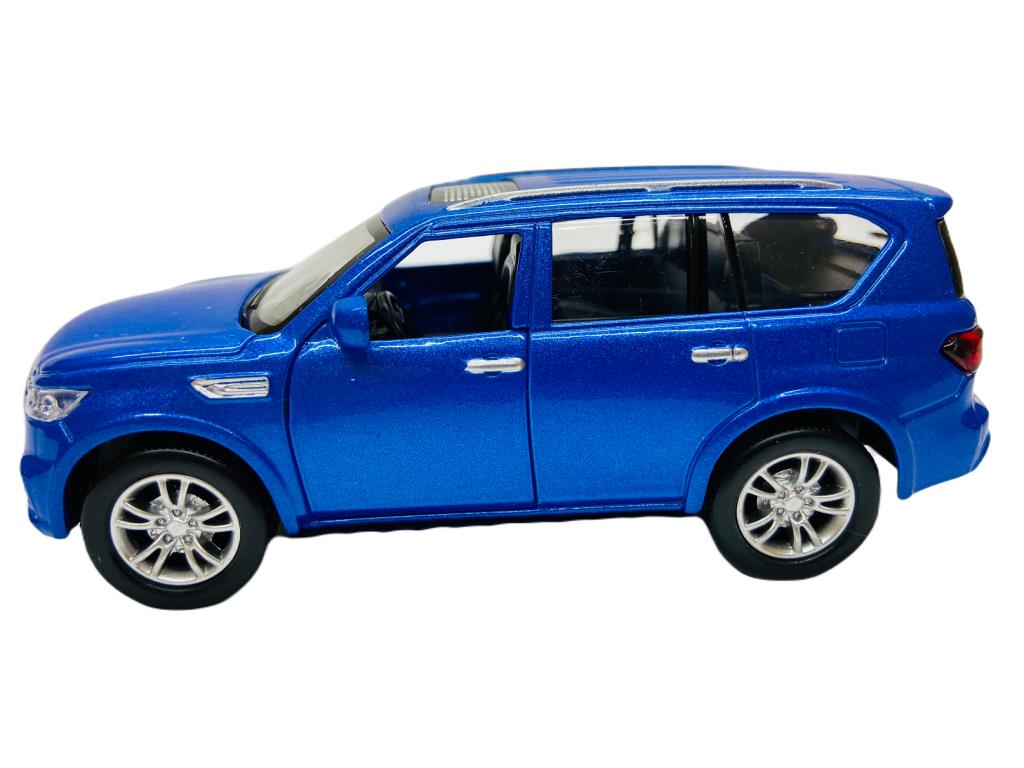 CLZ505 Sesli Işıklı Metal Çek Bırak Araba - İnfiniti QX80 Mavi