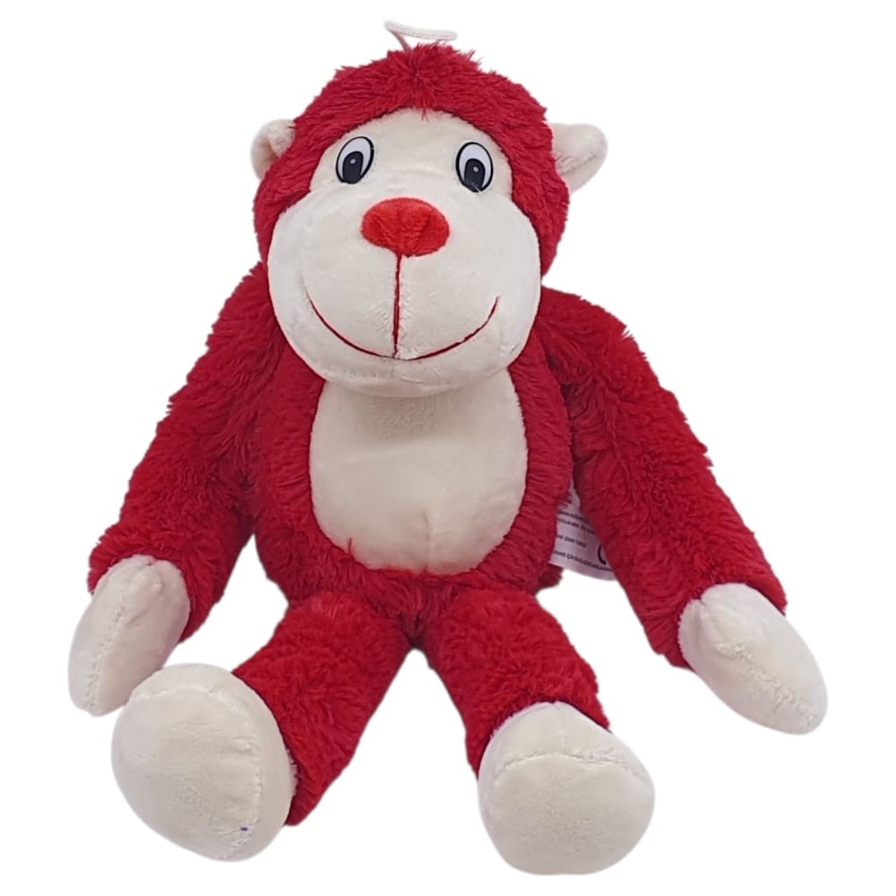 Peluş Maymun 40 cm - Yumuşak Peluş - G5501 - Kırmızı - 1 ADET