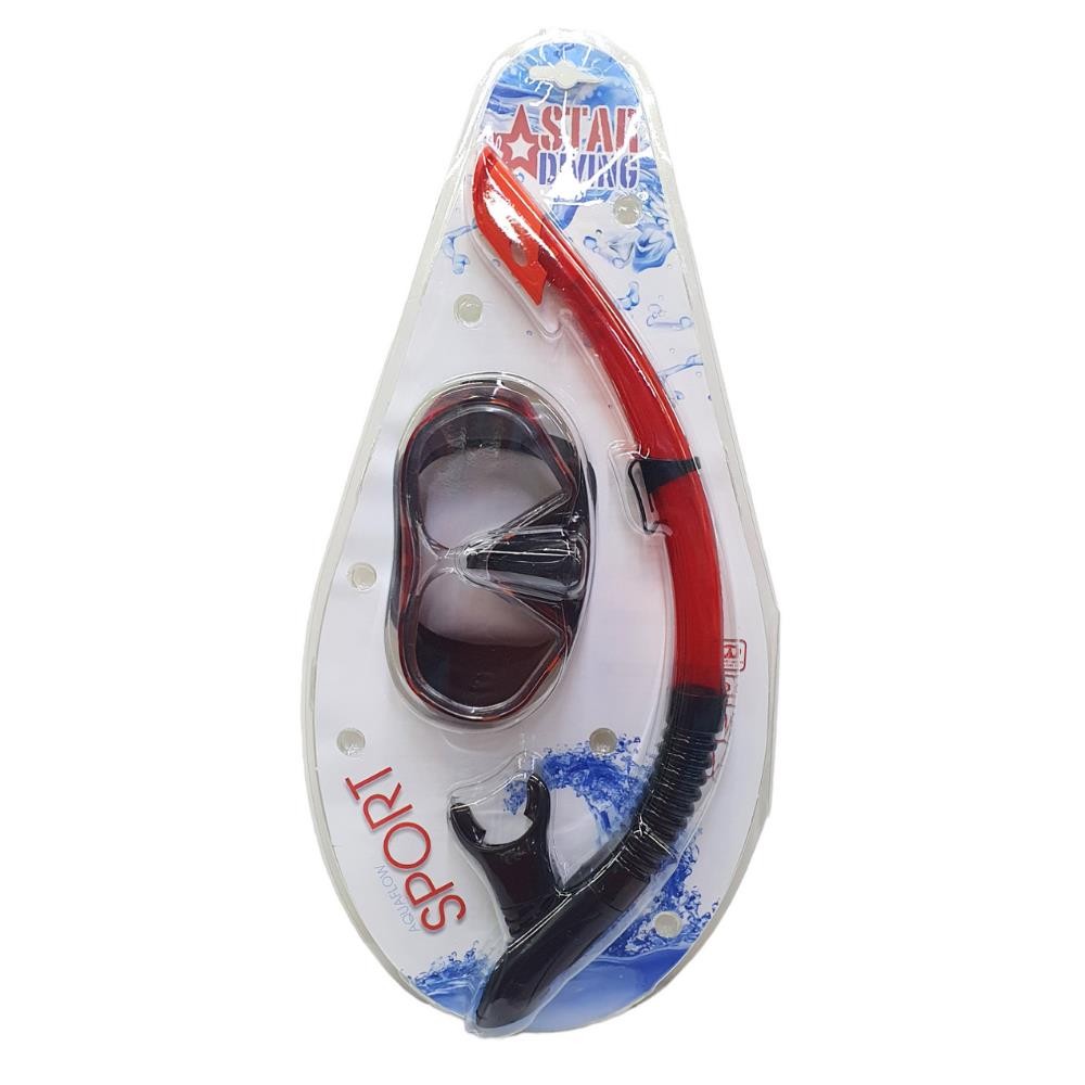 Star Diving Dalış Maskesi ve Snorkel Yetişkin - 51713-KIRMIZI - 1 ADET