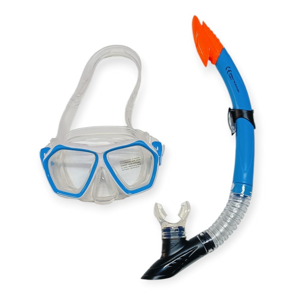 red Camlı Premium  Dalış Maskesi ve Snorkel Yetişkin - Mi - 1 ADET