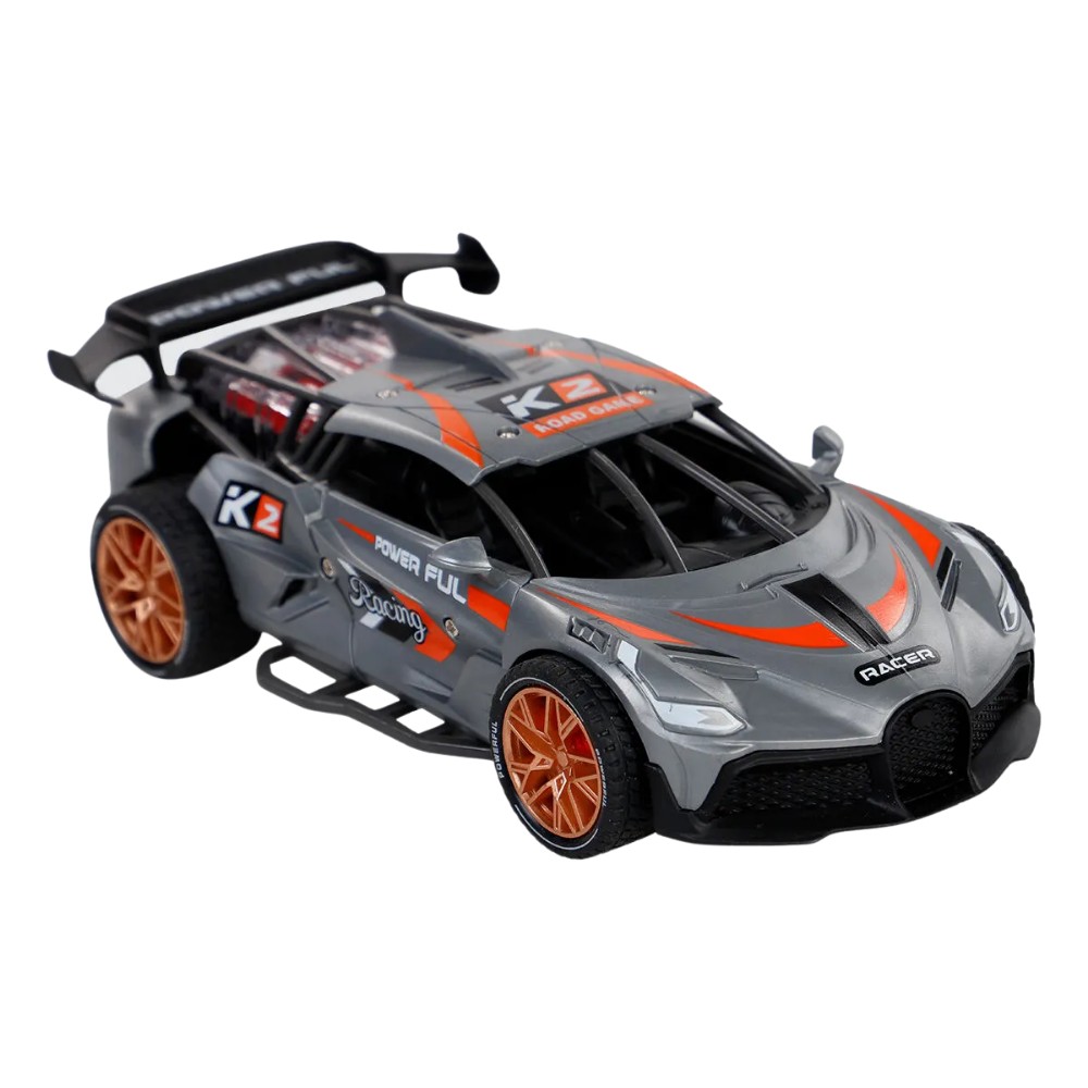Sürtmeli Sesli Işıklı Spor Arabalar 18 cm - Gri Sürtmeli Sesli Işıklı Spor Arabalar 18 cm - Gri