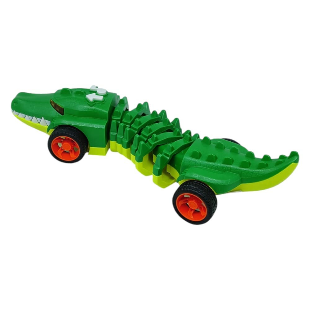Timsah Araba - Otomatik Hareketli Sesli Işıklı 32 cm - Yeşil Timsah - 1 ADET