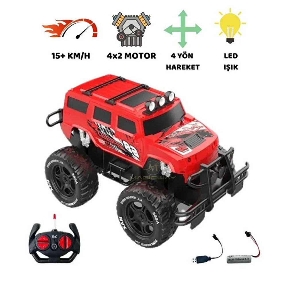Uzaktan Kumandalı Şarjlı Off - Road Aracı U/K 1/ - Kırmızı - 1 ADET Uzaktan Kumandalı Şarjlı Off - Road Aracı U/K 1/ - Kırmızı - 1 ADET