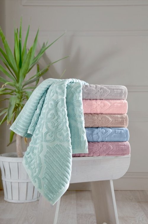 Jakarlı 6lı 70x140 Banyo Havlusu Emma