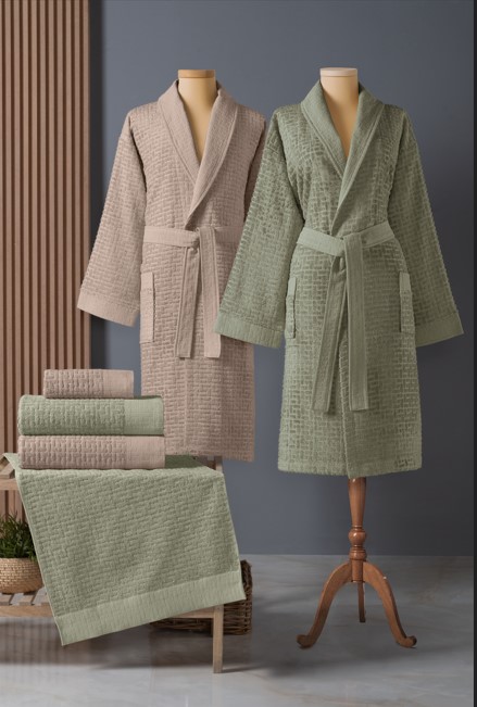 Bambu Bornoz Seti Lisse Sage Sabre Bambu Bornoz Seti Lisse Sage Sabre