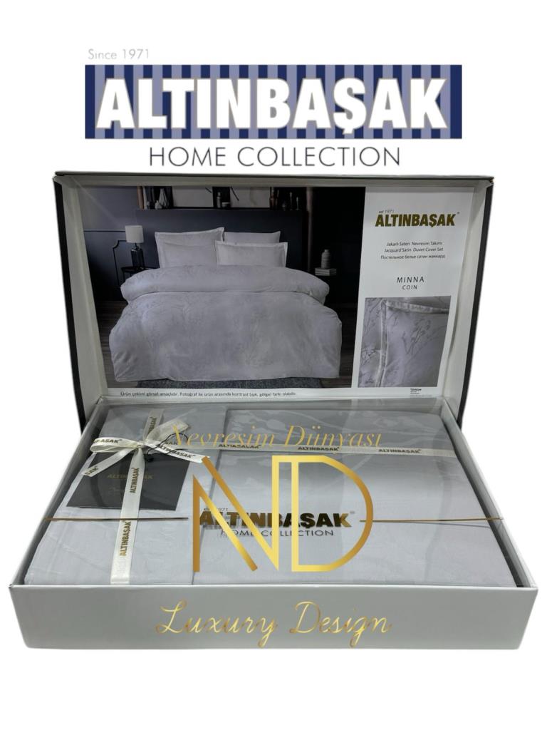 Jakarlı Saten Çift Kişilik Nev Takımı Minna Coin Jakarlı Saten Çift Kişilik Nev Takımı Minna Coin