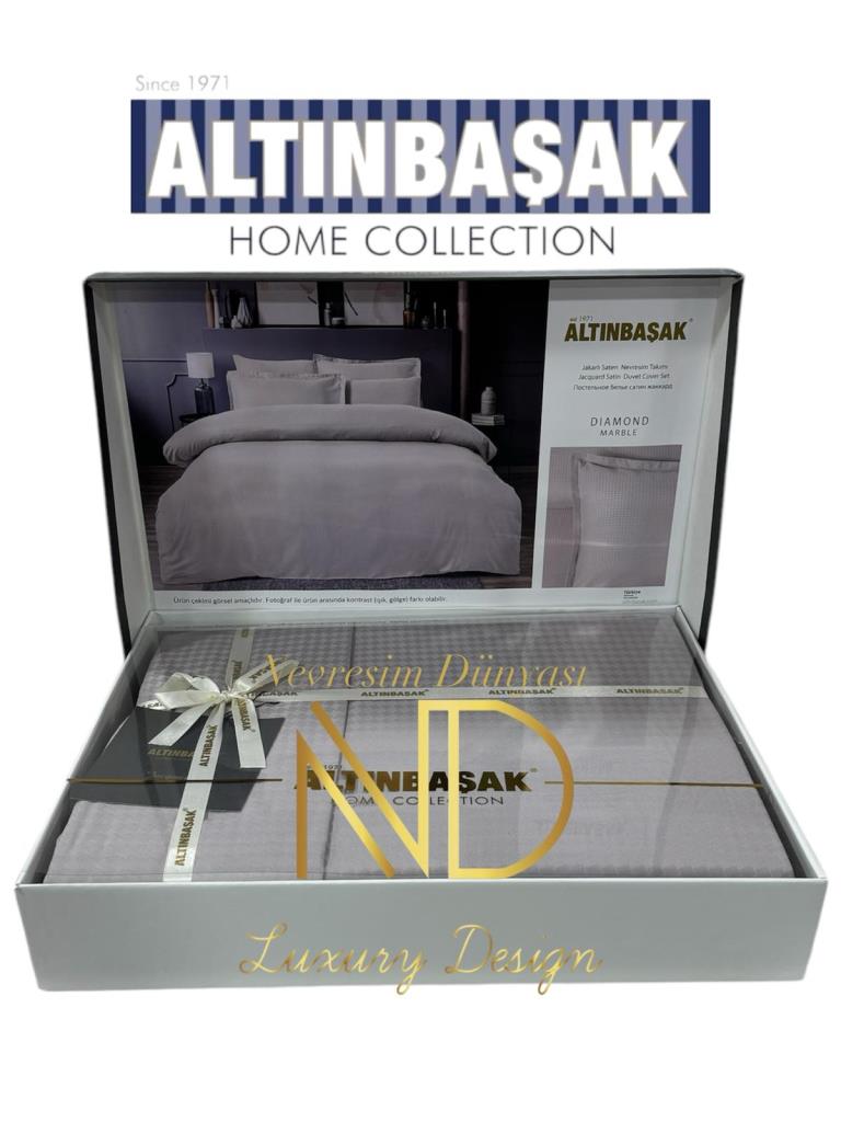 Jakarlı Saten Çift Kişilik Nevresim Takımı Dıamond Marble Jakarlı Saten Çift Kişilik Nevresim Takımı Dıamond Marble