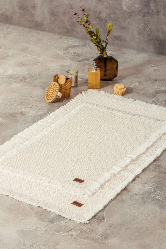 Bath Rug Set Krem 2'li 75x125 60x90