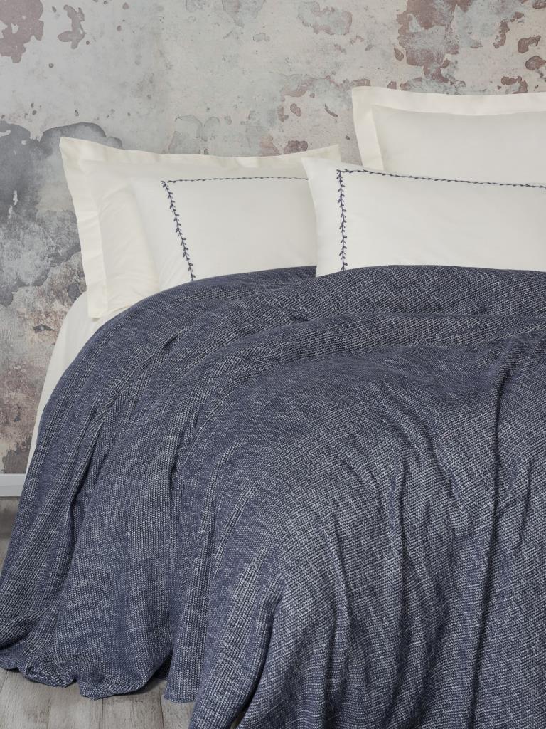Embrova Şönil Çift Kişilik Yatak Örtüsü/Pike Takımı Loom Lacivert Embrova Şönil Çift Kişilik Yatak Örtüsü/Pike Takımı Loom Lacivert