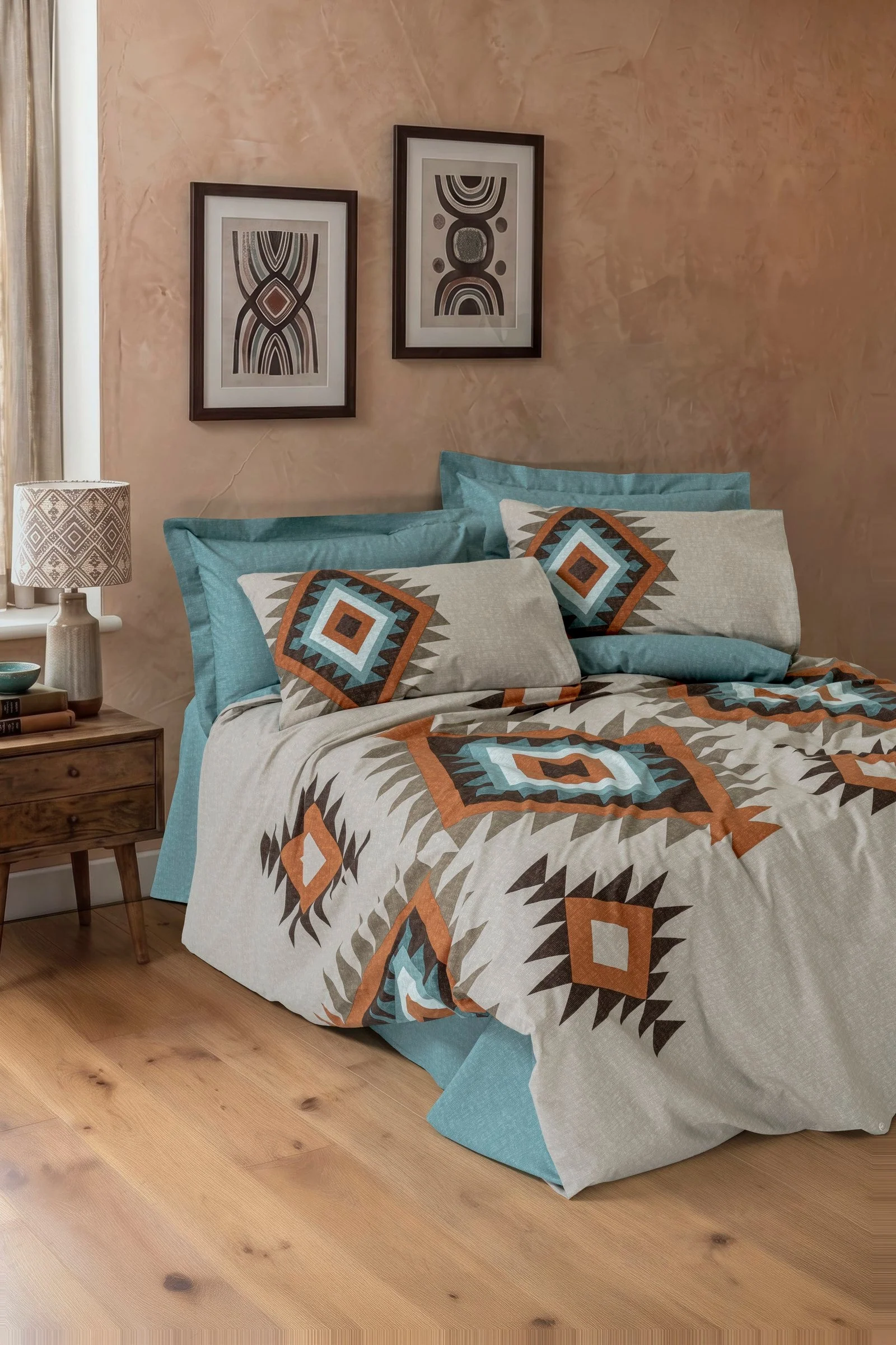 Ethnic  Çift Kişilik Nevresim Takımı Nomad Mint