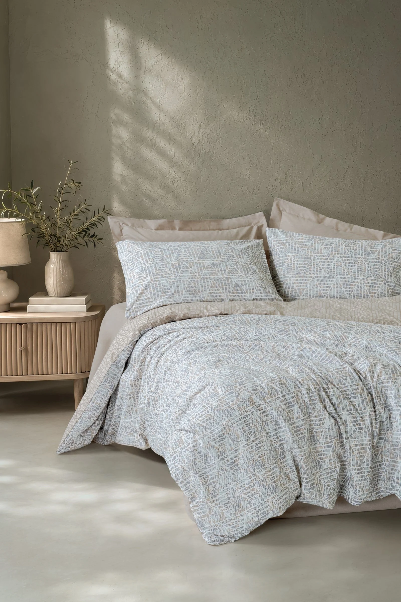 Minimal Çift Kişilik Nevresim Takımı Loom Bej