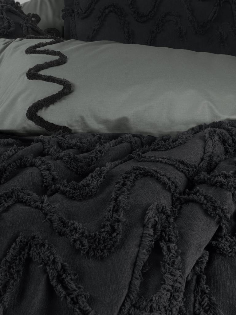Ranforce Çift Kişilik Yatak Örtülü Nevresim Takımı Limi Viggo Siyah
