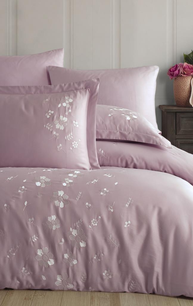 Çift Kişilik Poplin Premium Nakışlı Nev Ella Pudra Çift Kişilik Poplin Premium Nakışlı Nev Ella Pudra