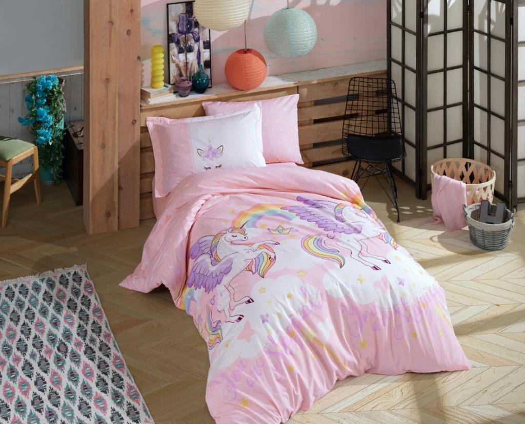 Tek Kişilik Poplin Nevresim Takımı Magical Pembe