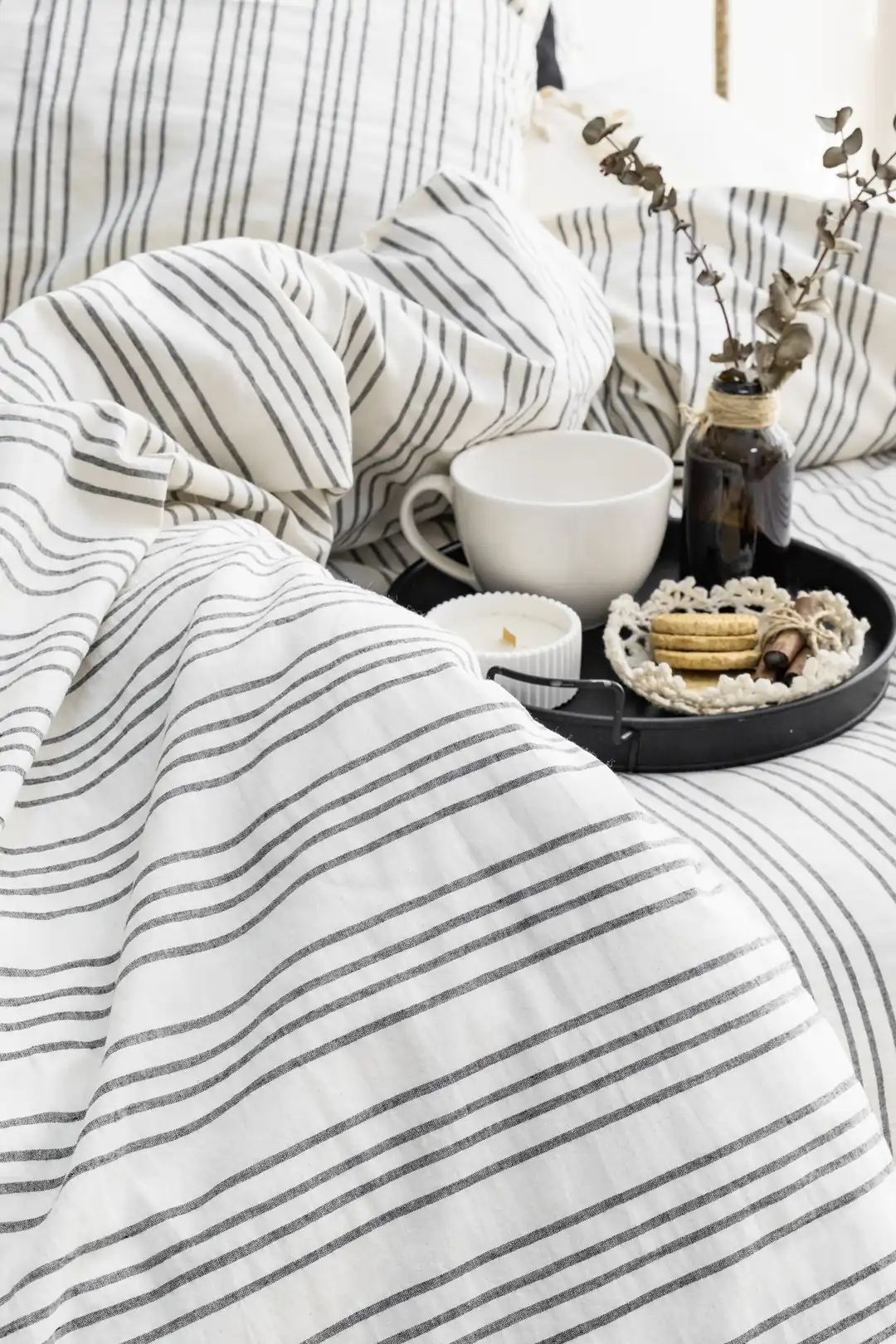 Şaheser Home Collection İpliği Boyalı Çift Kişilik Nevresim Takımı Notta Antrasit
