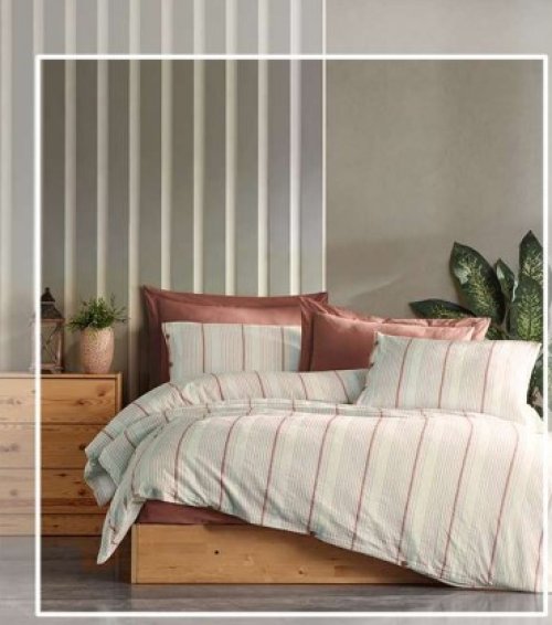 Şaheser Home Collection İplik Boyalı Nevresim Takımı Avva Kiremit Şaheser Home Collection İplik Boyalı Nevresim Takımı Avva Kiremit