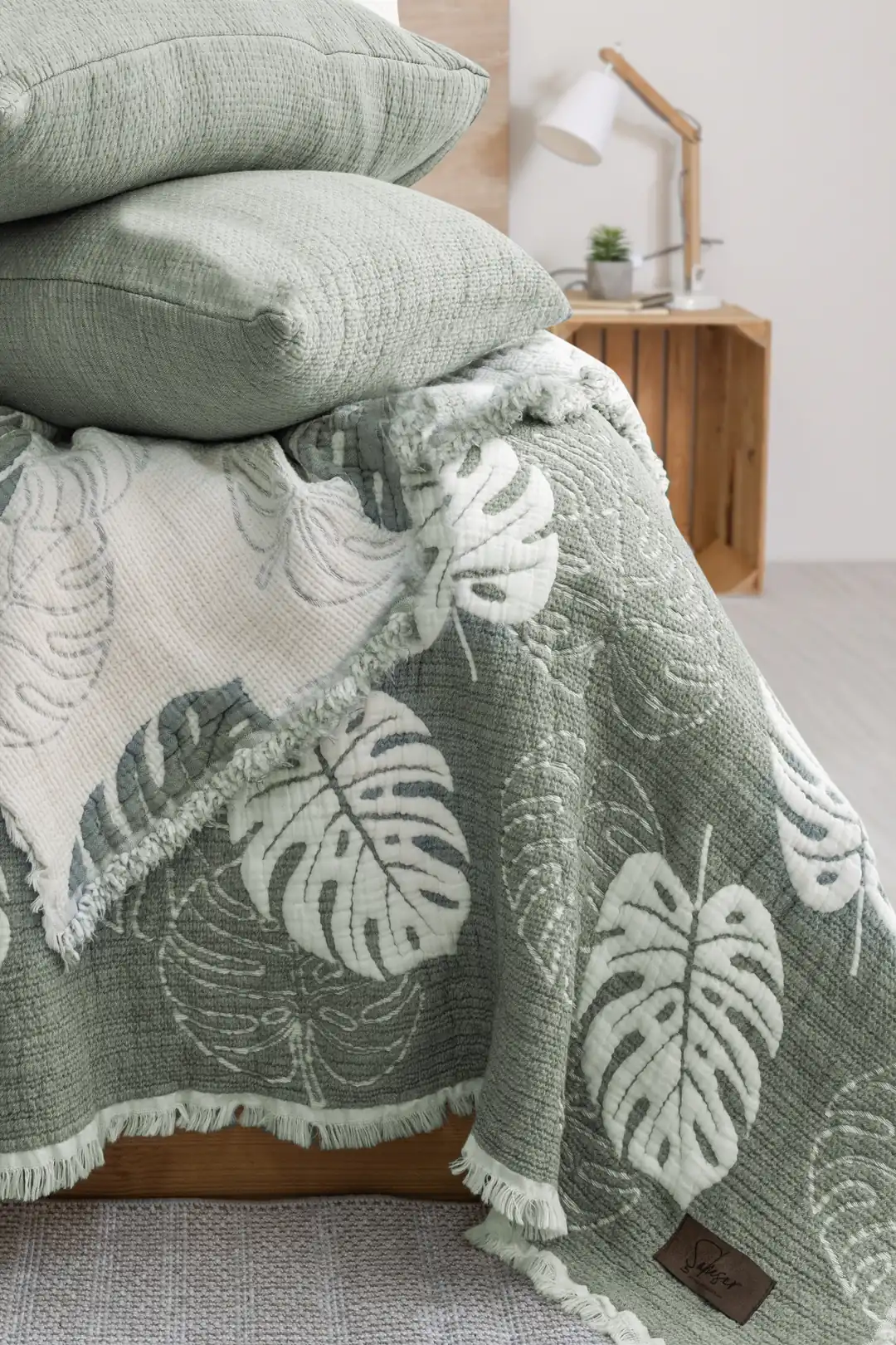 Şaheser Home Collection Yatak Örtüsü Seti Çift Kişilik Forest Yeşil
