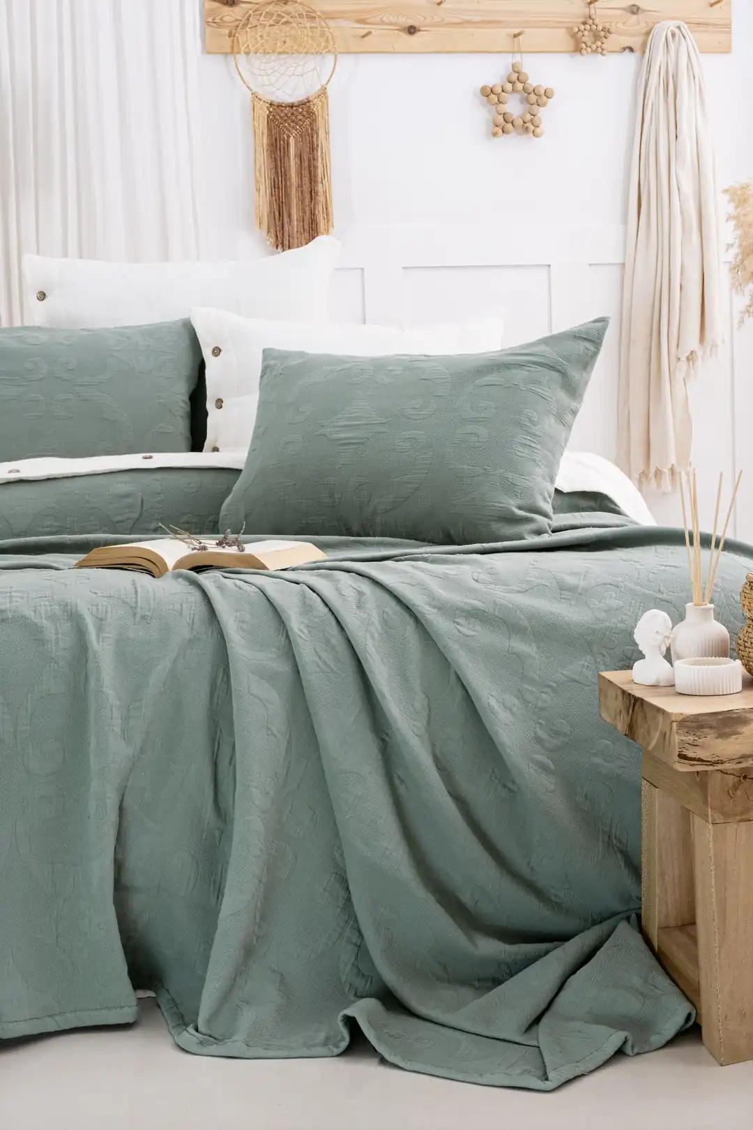 Şaheser Home Collection Yatak Örtüsü Çift Kişilik Julia Yeşil