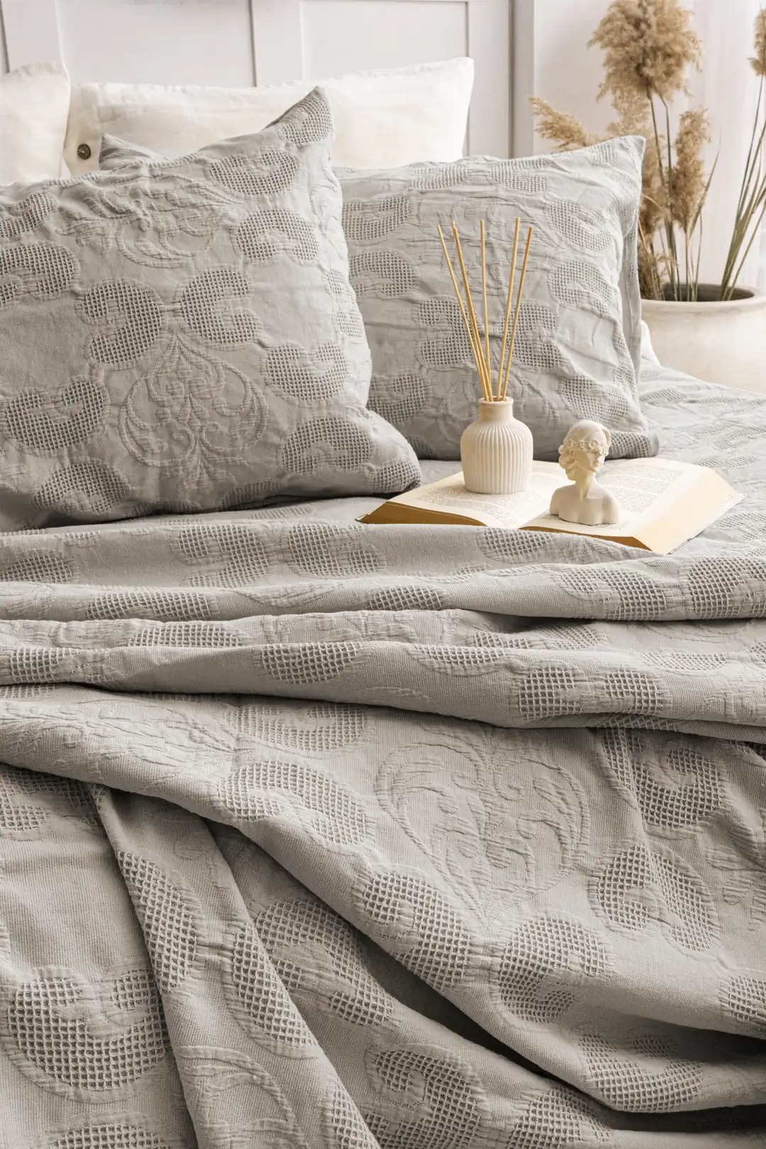 Şaheser Home Collection Yatak Örtüsü Çift Kişilik İtalo Vizon