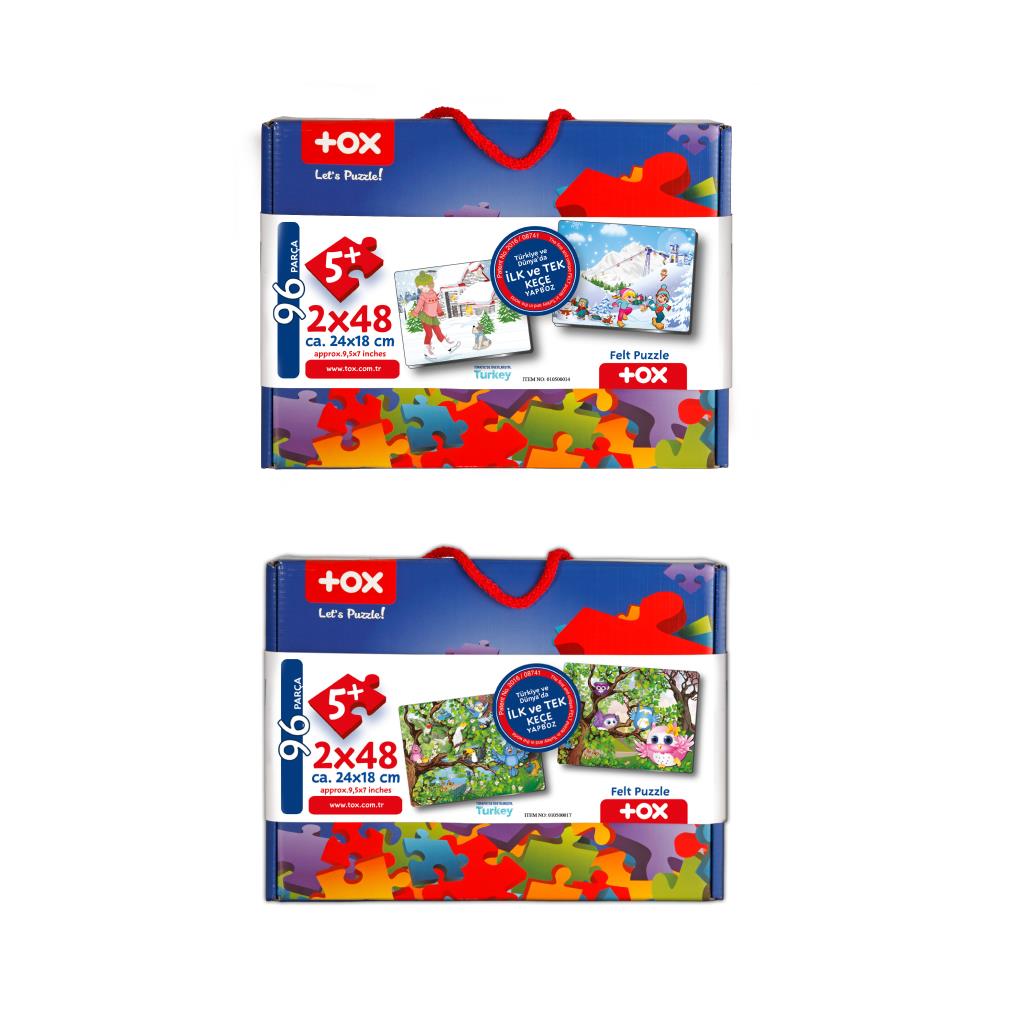 CLZ247 4 Set - 96 Parça  Kış ve Baykuş 5+ Keçe Yapboz - 5 Yaş Puzzle