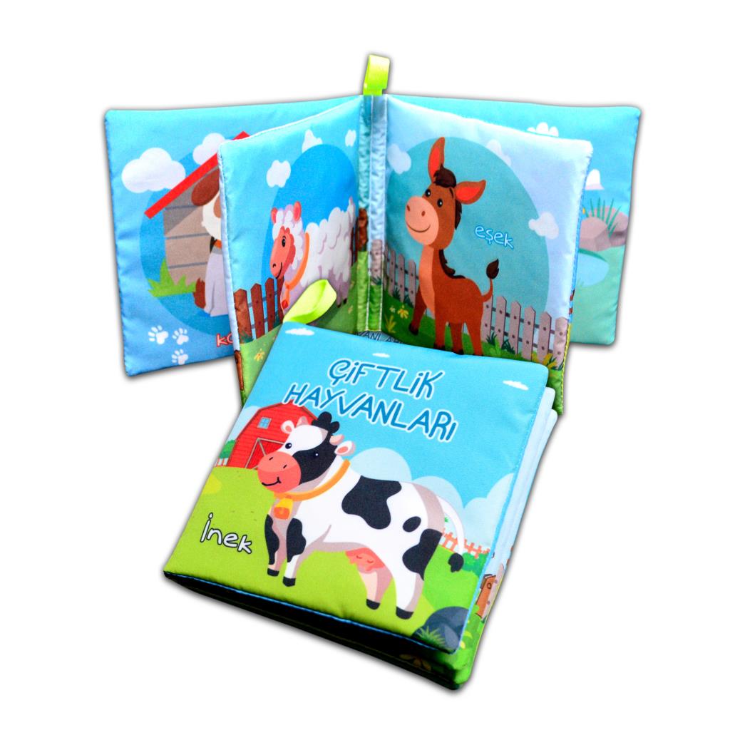 CLZ247  Çiftlik Hayvanları Kumaş Sessiz Kitap