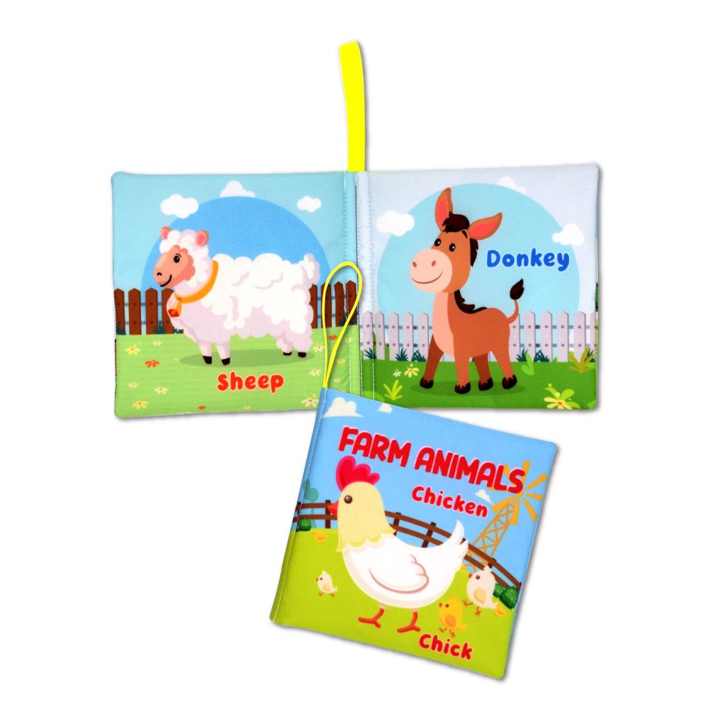 CLZ247  İngilizce Çiftlik Hayvanları Kumaş Sessiz Kitap