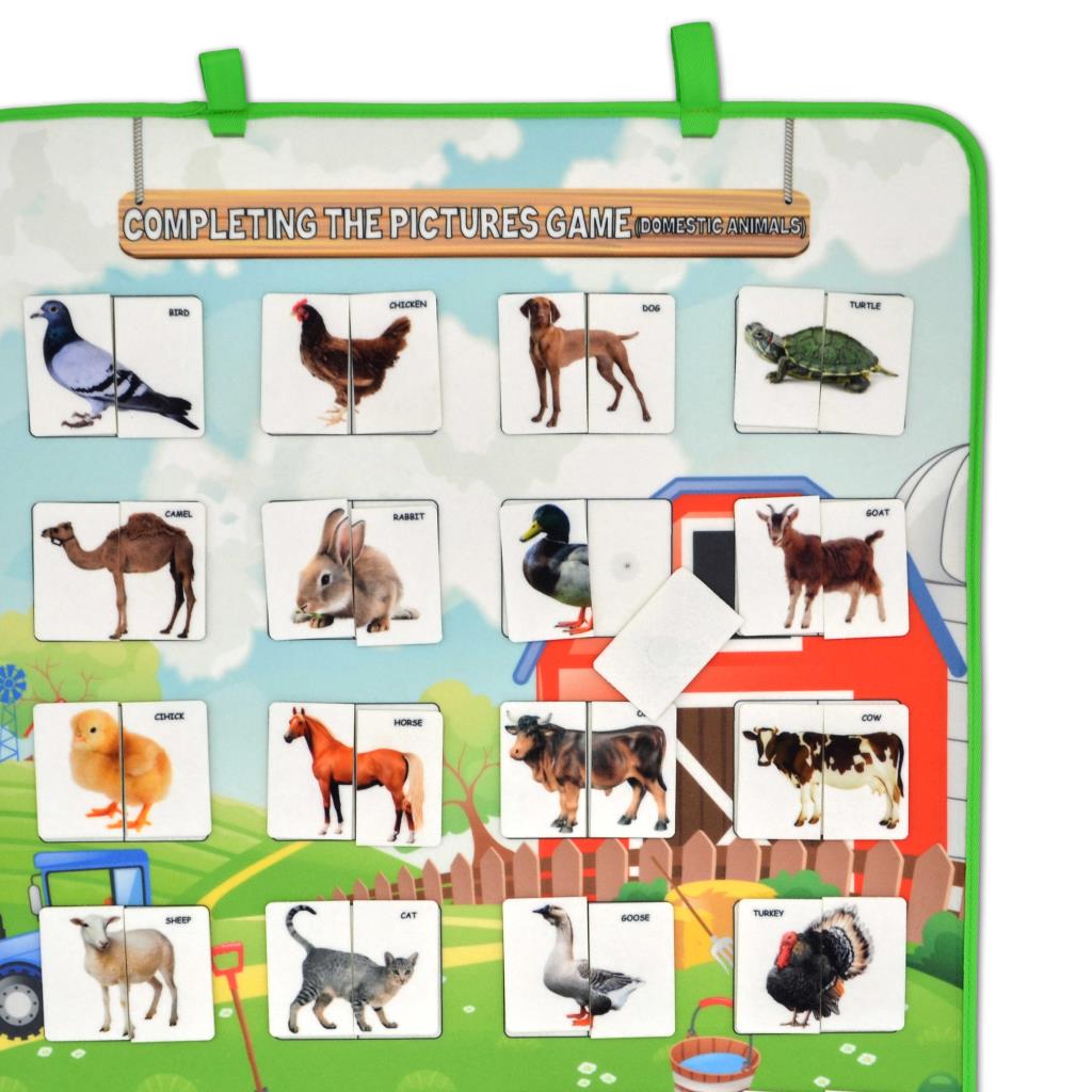 CLZ247 İngilizce Parça-Bütün Evcil Hayvanlar Eşleştirme Keçe Cırtlı Duvar Panosu , Eğitici Oyuncak