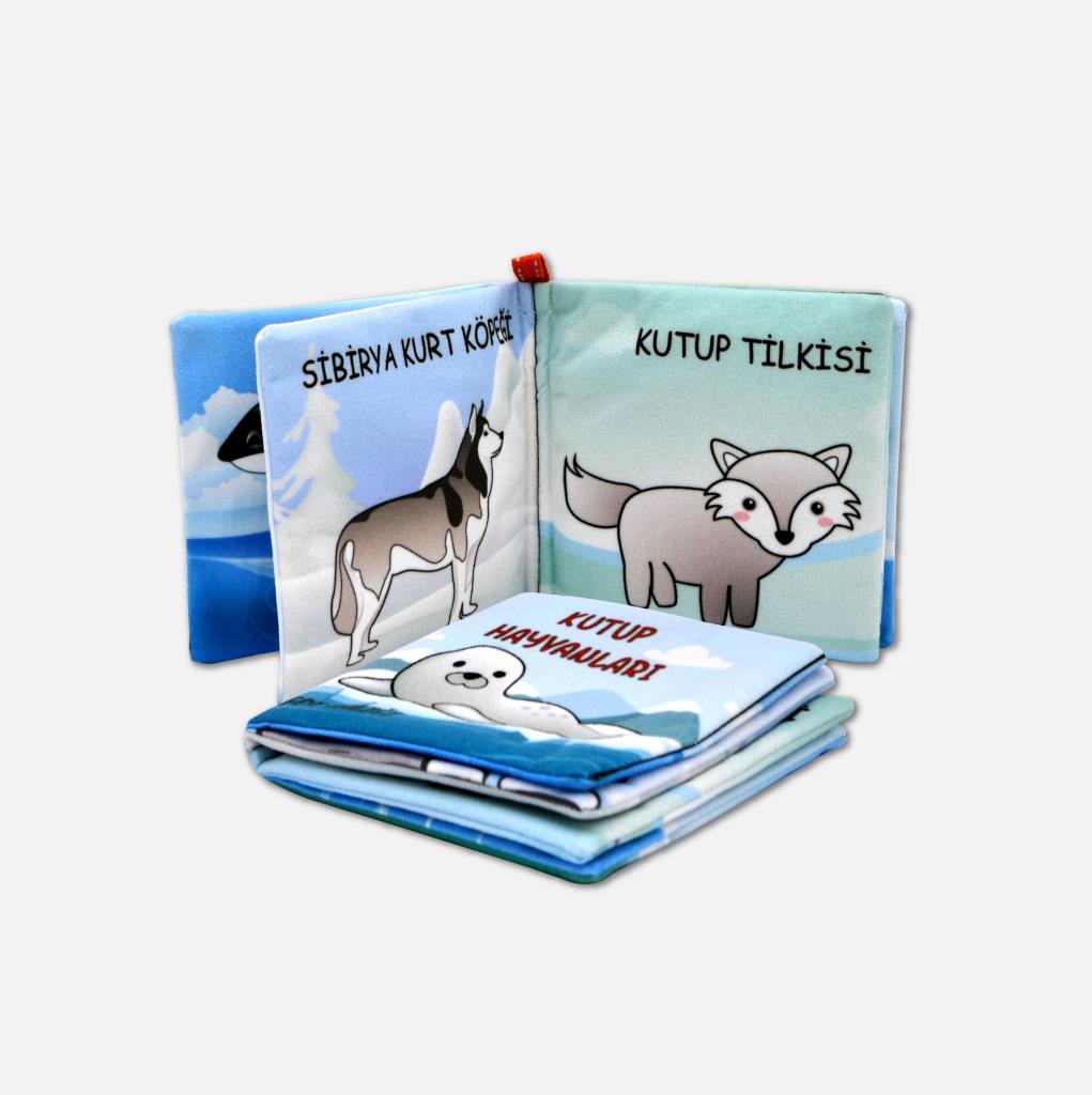 CLZ247  Kutup Hayvanları Kumaş Sessiz Kitap