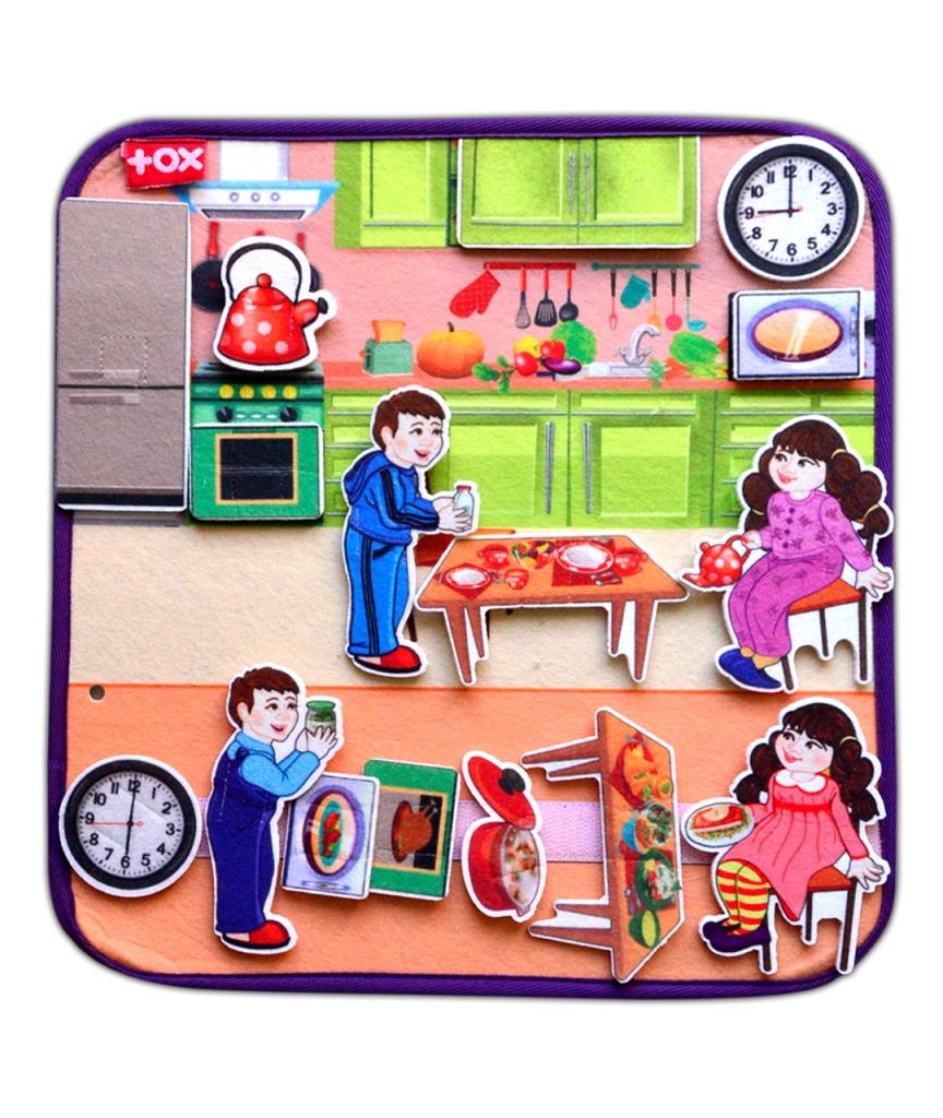 CLZ247  ( Mutfak ) Keçe Cırtlı Aktivite Sayfası - Çocuk Etkinlik , Eğitici Oyuncak